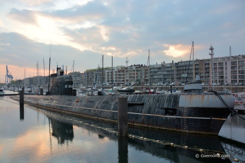A submarine in the port of Zeebrugge, Netherlands